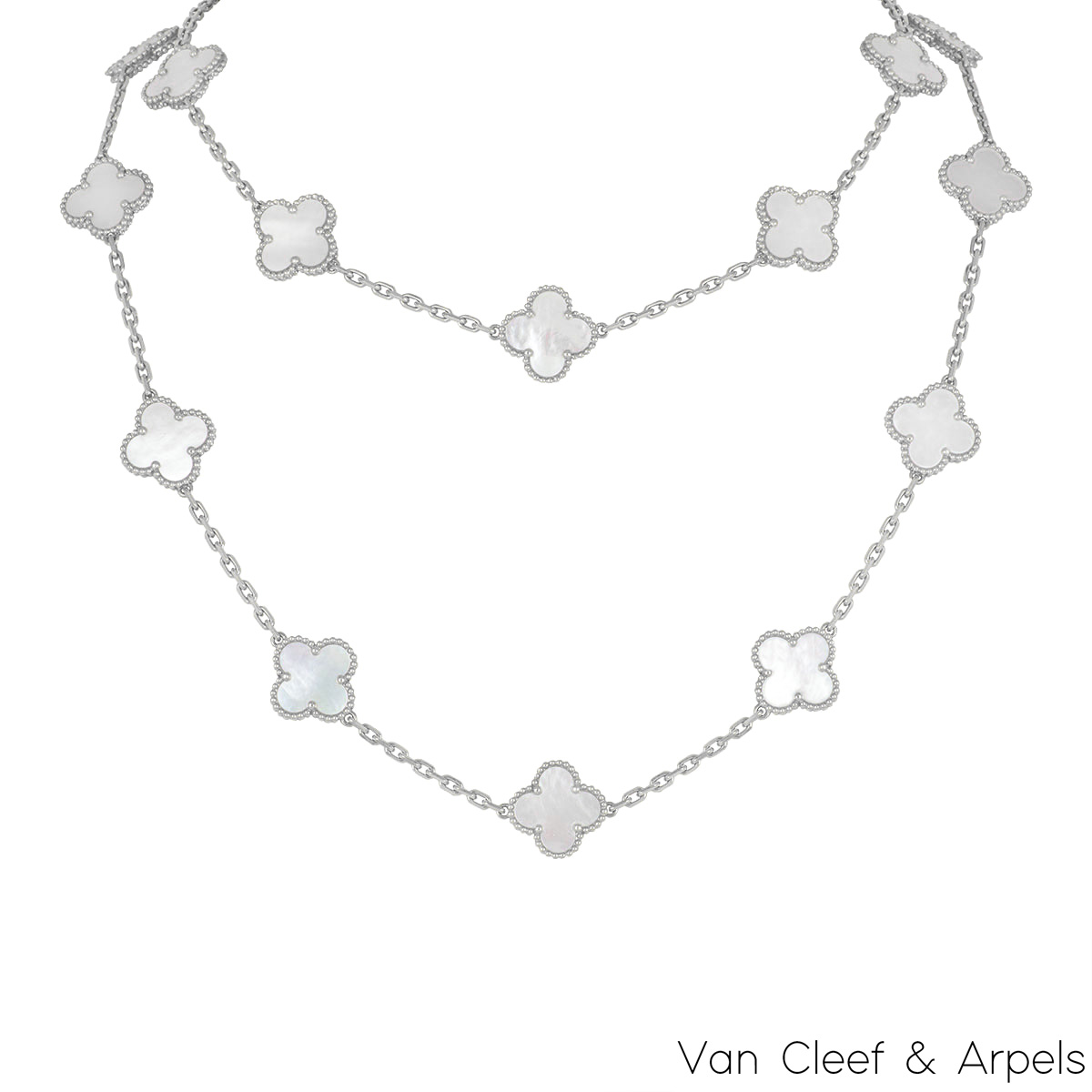 Van Cleef & Arpels Sweet Alhambra Necklace Pink Gold White Mother of Pearl  - Van Cleef & Arpels